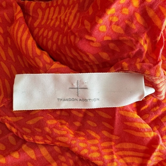 Thakoon Collective- Orange & Red Printed Thin Strap Ruffle Layered Midi Dress - Picture 9 of 9